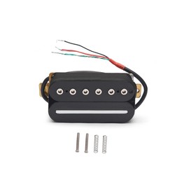 ROZILO Black Electric Guitar Humbucker Neck Bridge Pickup Set Blade/Hex Screw Adjusting Dual Coil Guitar Pickup with 4 Conduct Cable/Coil Splitting