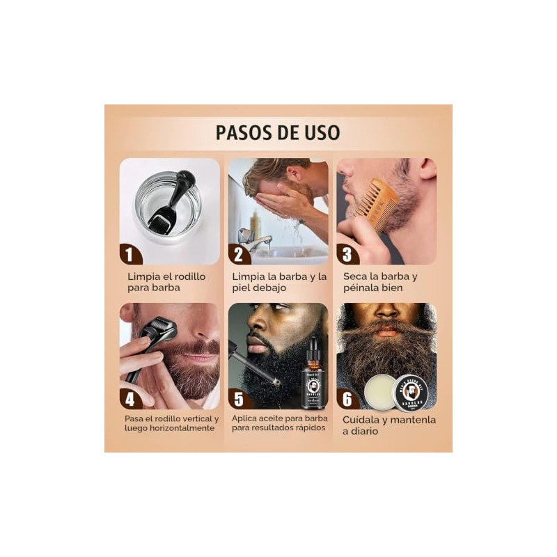 Varolan Kit de Crecimiento y Aseo de Barba - Aceite