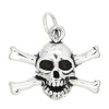 LGU Sterling Silver Oxidized Skull and Crossbones Jolly Roger Pirate