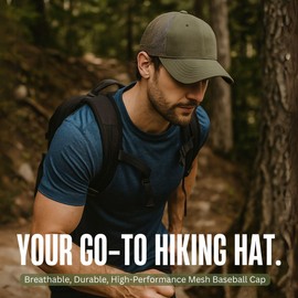 Funky Junque Mesh Trucker Hat Breathable Snapback Cap for Men with Cotton Front and Sweat-Wicking Protection - Olive