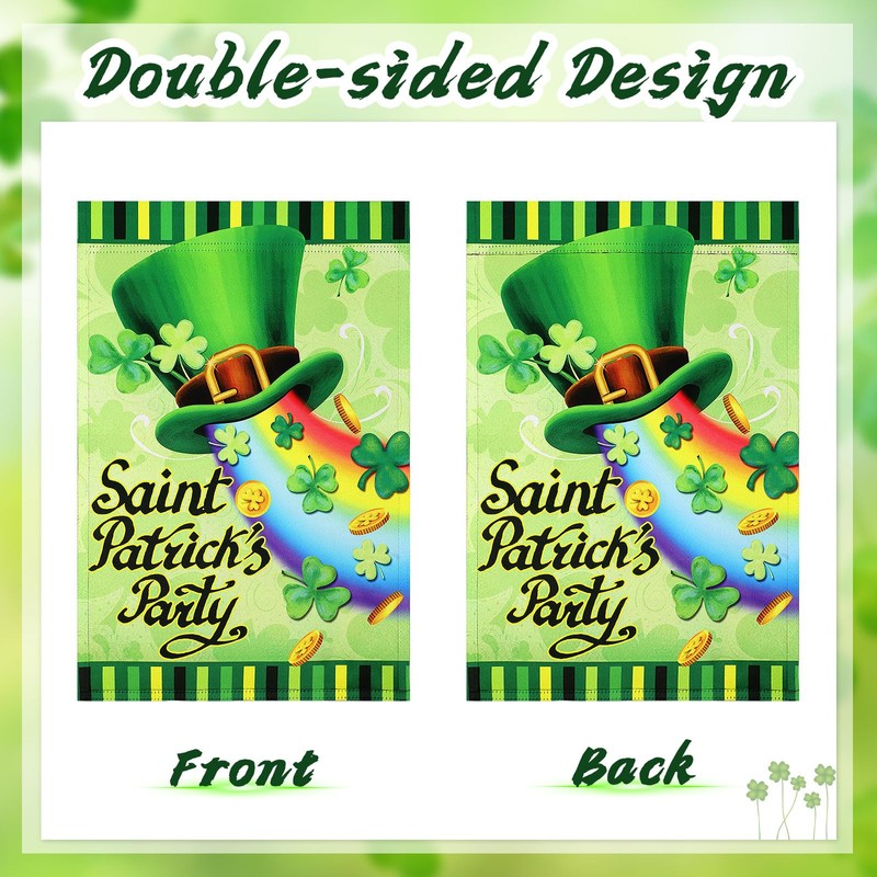 SEPGLITTER St. Patrick's Day Garden Flags,12x18 Inch St Patrick's Flag