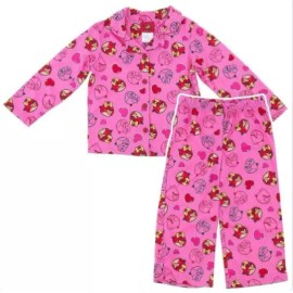 Rovio Angry Birds Girls  2 Piece Long Sleeve Pink Pajama Set Size 4