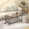 Nesting Coffee Table,Small Glass Coffee Table Set of 2,Black Modern