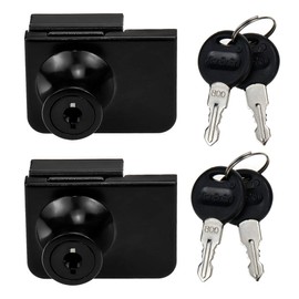 LC LICTOP Zinc Alloy No Drill Glass Door Lock Double Door Display Cabinet Lock with Keys (409- Key Alike) 2 Set