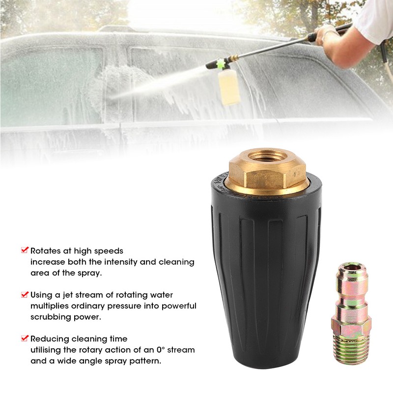 High Pressure Washer Turbo Nozzle 3600PSI 1/4in Rotating Spray Tip