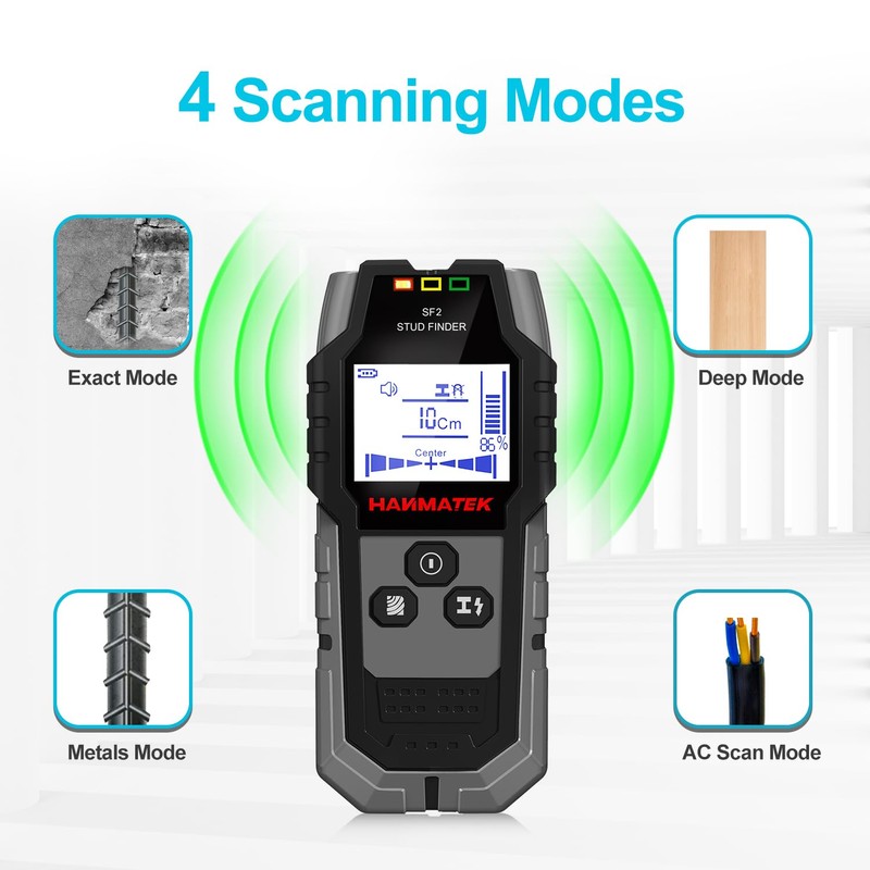 HANMATEK Stud Finder Wall Scanner Detector with Pro Smart Sensor,