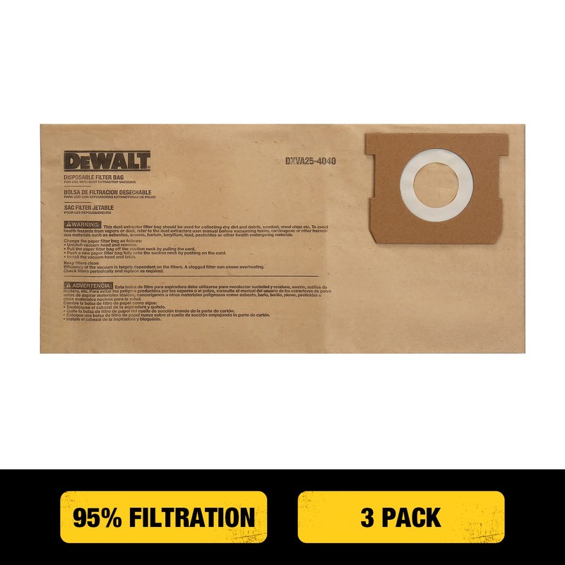 DEWALT DXVA25-4040 Dust Bag Fits for 4 Gallon Wet/Dry Vacuum