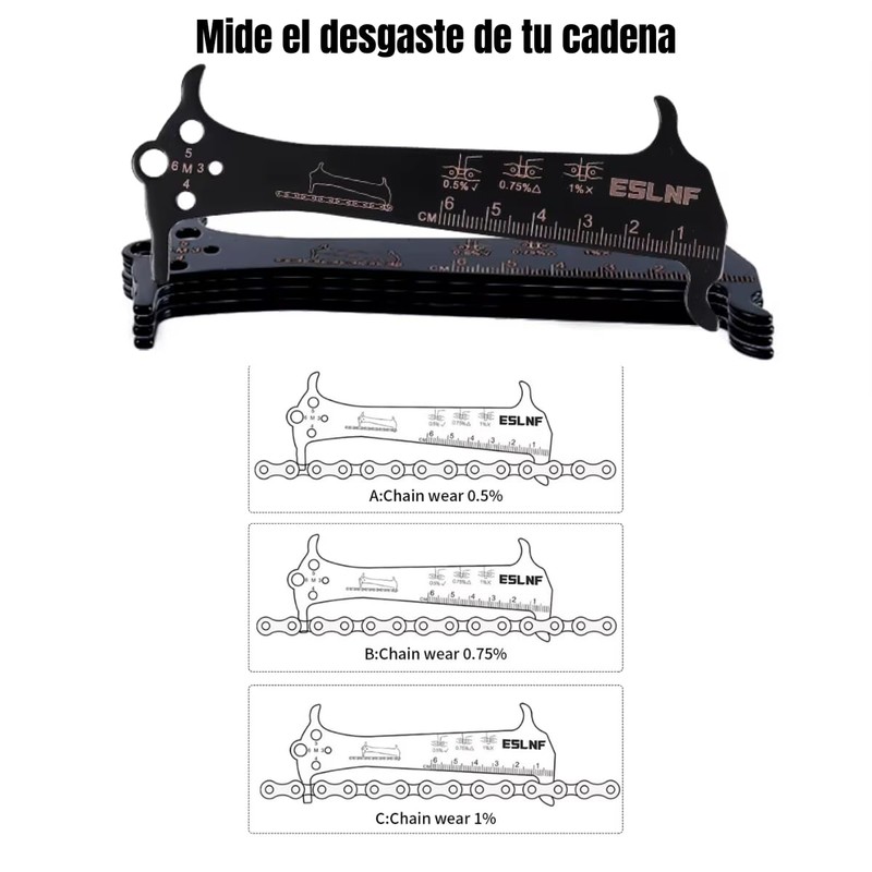4MyBike Medidor Profesional Indicador de Desgaste de Cadena de Bicicleta