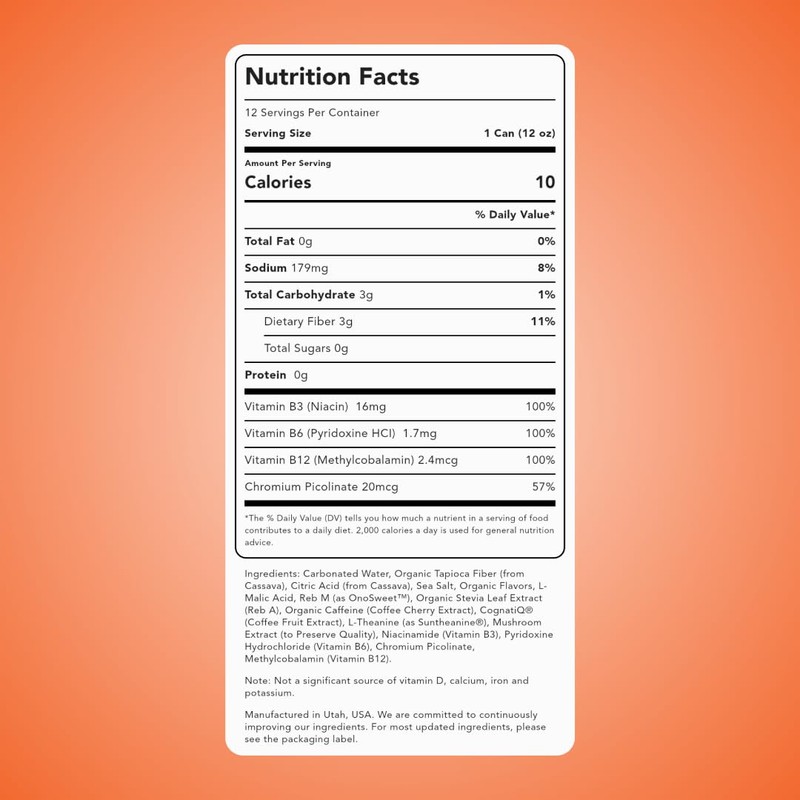 Clean Simple Eats Energy + Focus Drink, Energy Drink With