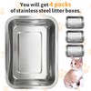 Fhiny 4Pack Stainless Steel Kitten Litter Box, Small Size Low