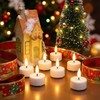 Eywamage White Flameless Wax Tealights with Remote Batteries, Flickering LED