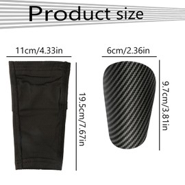 Thyonta 4 Pcs Breathable Soccer Shin Protection Set - Lightweight and Breathable Mini Ultra-Light Carbon Fiber-Style Shin Guards with Shin Pad Sock Covers for Young Athletes (Black)