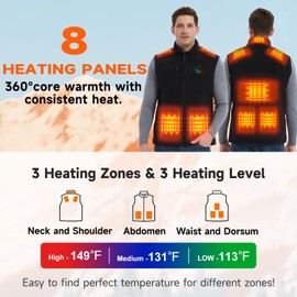 KOVNLO Mens Heated Vest with Battery Pack Included, Fleece Lightweight Electric Heating Vest for Winter Outdoor