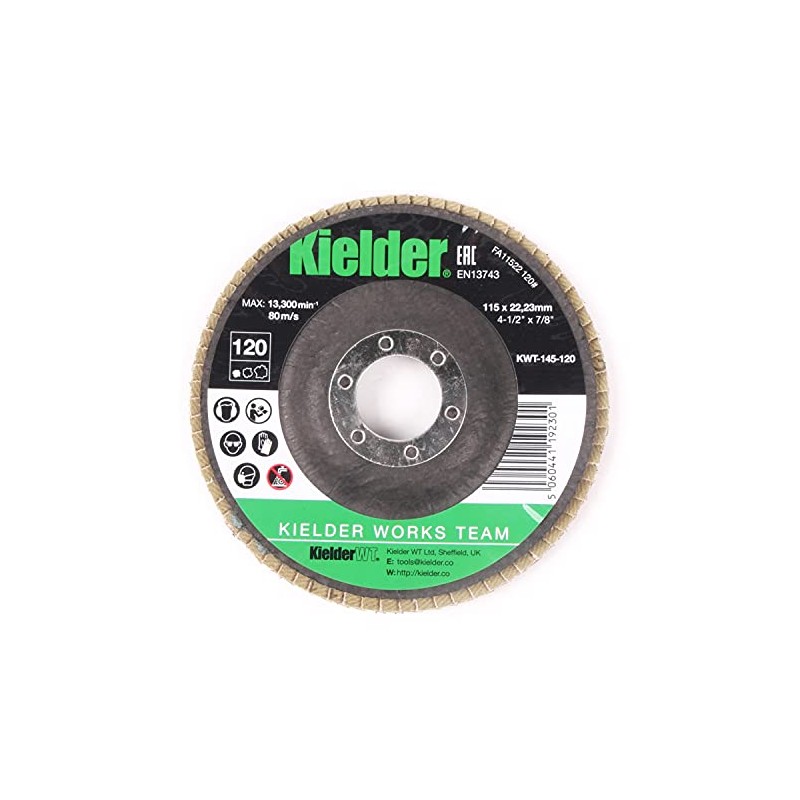 Kielder 115mm Flap Disc 120 Grit (3 Pack)