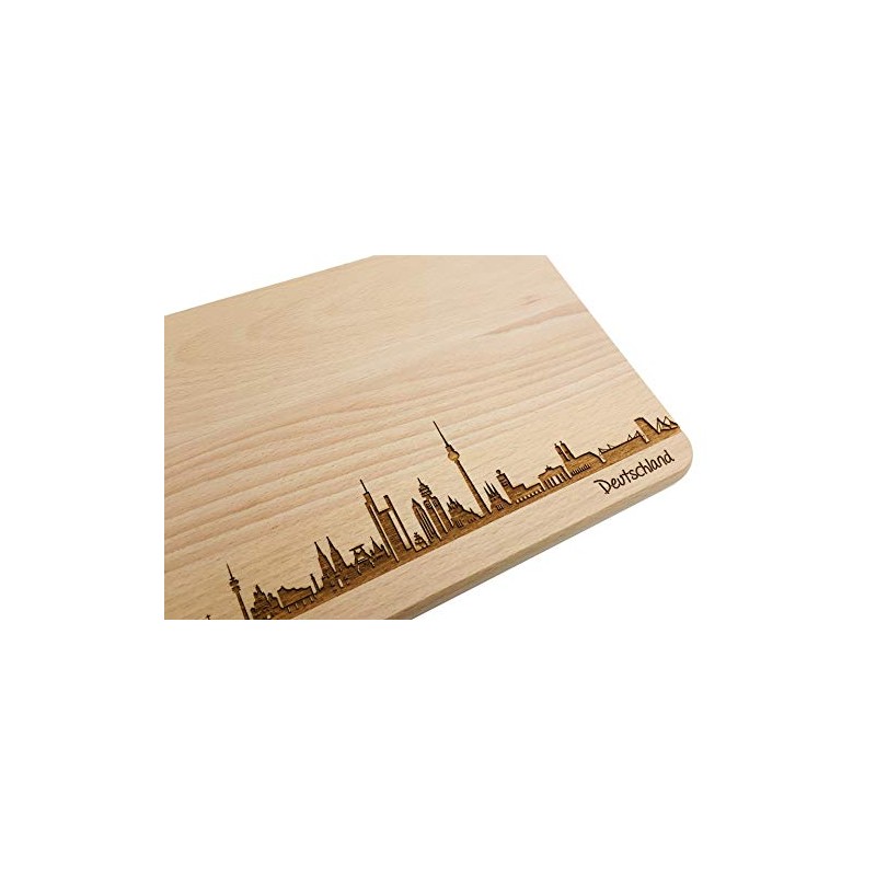 Bread Board Germany Skyline | Beech Breakfast Board | Wooden