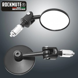 RockMute For SCRAMBLER 900 1200 Handlebar Bar End Mirror Rear View Retro Round Pair