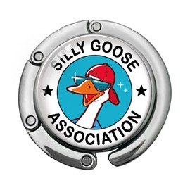 KANGYUSO Funny Goose Foldable Purse Hook, Silly Goose Association Handbag Hanger Holder, Round Purse Table Hook Bag Hanger Hook, Funny Desk Hook Gifts for Women Girl Colleague Boss Lady Office Work