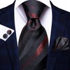 Hi-Tie Men Ties Sets Silk Stripe Paisley Necktie Pocket Square