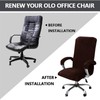 Velvet Plush Stretch Computer Office Chair Cover with Armrest,Solid Color