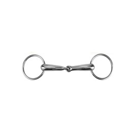 SagaSave Stainless Steel Snaffle Bit Horse Ring Hollow Jointed Mouth Loose O Ring Horse Bit for Equestrian Supplies(127mm)