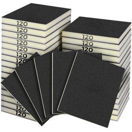 Sruhrak 18 PCS Sanding Sponge Set 120 Grits, Flexible Sanding Pads Wet Dry Reusable Sanding Block Sandpaper Block for Wood, Plastic, Drywall and Metal Polis