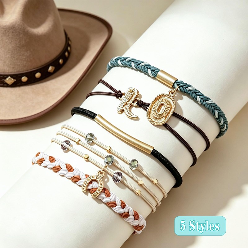 5 PCS Hair Ties Bracelet for Women, Stylish Dual-Use Braided