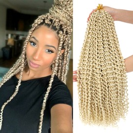 Dansama Passion Twist Hair Water Wave Braiding Hair for Butterfly Style Crochet Braids Bohemian Hair Extensions (18inch (Pack of 6), #613)