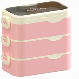 Bento Box Adult Lunch Box, Stackable 3 Layers Large Capacity Lunch Containers, Microwave and Dishwasher Safe Food Grade Containers with Utensils, Dividers and Sauce Boxes for Men, Women, Kids