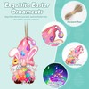 HUKLIM 36Pcs Easter Decorations-(with Lights) Easter Tree Decoration-Easter Wooden Hanging