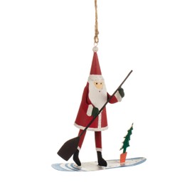 Shoeless Joe Santa on a Paddleboard Christmas Tree Decoration