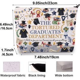 BWWKTOP Graduates Cosmetic Makeup Bag Graduation Inspired Gifts The Graduates Department Zipper Travel Bags Graduate Souvenir (GRADUATES DEPARTMENT)