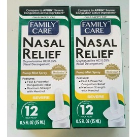 Family Care 2 Family Care Nasal Relief Oxymetazoline HCI 0.05% with Menthol