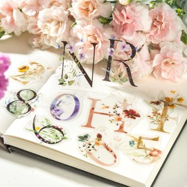 216 PCS Letter Number Scrapbook Stickers Kit Alphabet PET Transparent Waterproof Stickers Set for Junk Journal Journaling Water Bottles Phone Laptop Decals Pack for Teens Girls Kids Adults