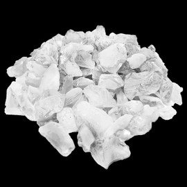 CYS EXCEL Large 1.5"-3" Frosted Clear Sea Glass (4 LBS, Approx. 6 Cups) | Multiple Color Choices Crushed Glass Vase Filler | Aquarium Nautical Decor for Art Crafts