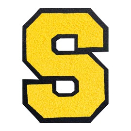 QianSiLi 6.0 Inch Chenille Iron On Letters for Clothes Varsity Letter Patches Embroidered Patch Iron On Patches for Clothing Jacket/Hoodie/Varsity (Yellow,S)