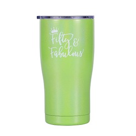Designer K 50th Birthday Gift Tumbler For Women & Men, Water Bottle Gift For 50th And Fabulous Birthday Celebration