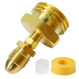 Propane Fill Adapter, Male POL to Male 1-3/4" ACME Propane Tank Fill Valve, Heavy-Duty Fill Filler Coupling Adapter, for Propane Tanks, Grill, Heater, RV and Fill Station Connections.