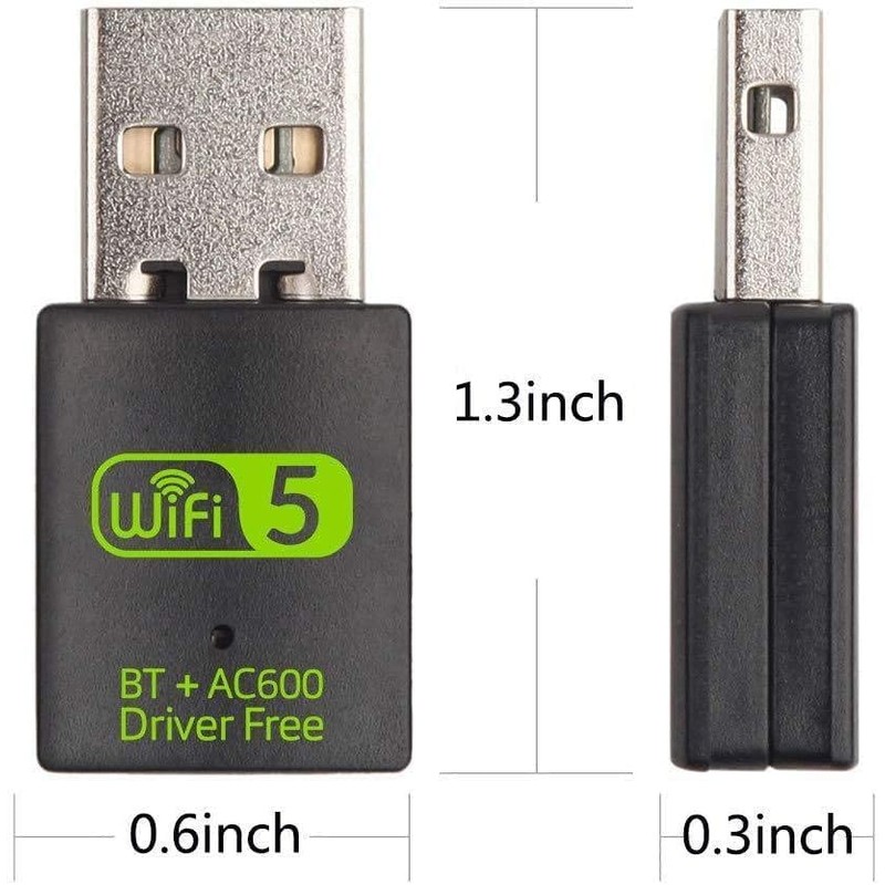 Bluetooth Dongle, WLAN USB Stick 600Mbps USB WiFi Bluetooth Adapter
