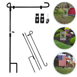 SHARE&CARE Christmas Garden Flag Stand, Valentine's Festive Garden Flag Pole Holder with 1 Tiger Clip and 2 Spring Stoppers, Women Gift for Mom, Wife,Her (1 Pack)