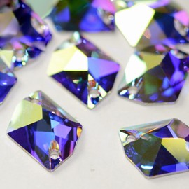 Diamantes de imitación para coser ropa, manualidades, cuentas de costura decorativas, cristal K9 (forma especial, AB, 11 x 14 mm, 28 unidades)