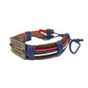 Puerto Rico flag leather bracelet red White & Blue (Black)