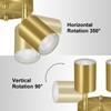 2 Light Track Lighting Fixtures Ceiling, Gold Round Directional Ceiling