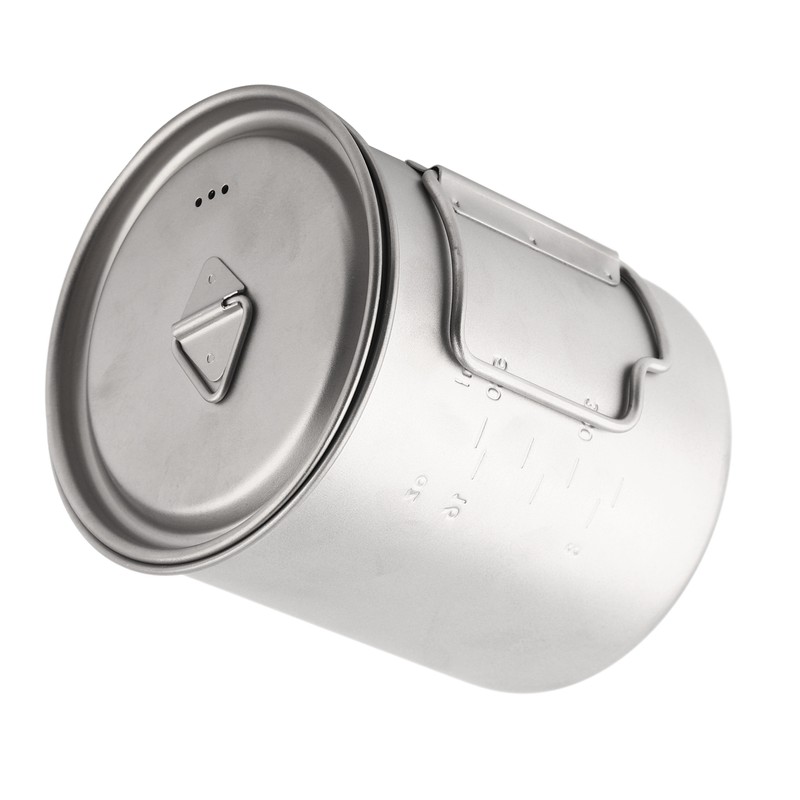 Outdoor Drinking Cup with Foldable Handle Titanium Mug with Lid