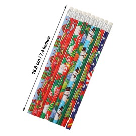 Outus 50 Pieces Christmas Holiday Wood Pencils with Eraser for Kids Bulk with Christmas Elements for Christmas Party Favor Supply Xmas Classroom Student Reward Prizes Stationery Decor, 10 Styles