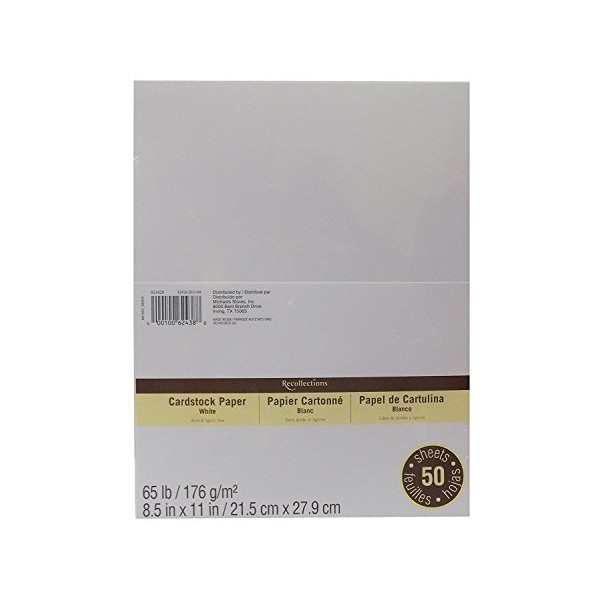 Recollections Cardstock Paper Value Pack, 8.5 x 11 in White