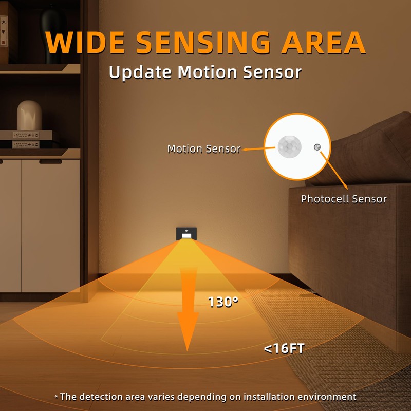 Jandov 4 Pack Motion Sensor Stair Lights Indoor Outdoor,Dimmable Motion