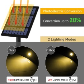 T-SUN Solar Spotlights with Warm White LED Lights for Outdoor Landscape Decoration