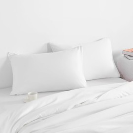 The Trendy House Toddler Travel Pillow Cases Set of 2, 600 Thread Count 100% Egyptian Cotton Pillow Covers for Boys and Girls with Flap Closure - (16x22, White, Flap Closure)