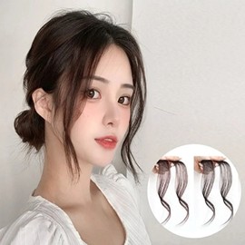 S-shaped bangs piece wig clip easy fixing natural (KYR-WEFF3E4) black ONE / S자 앞머리 부분 피스 가발 집게 간편 고정 내추럴 (KYR-WEFF3E4) 검정ONE