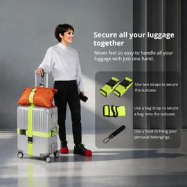 Heavy Duty Adjustable Luggage Connector Straps for Suitcases 4PCS Add a Bag
